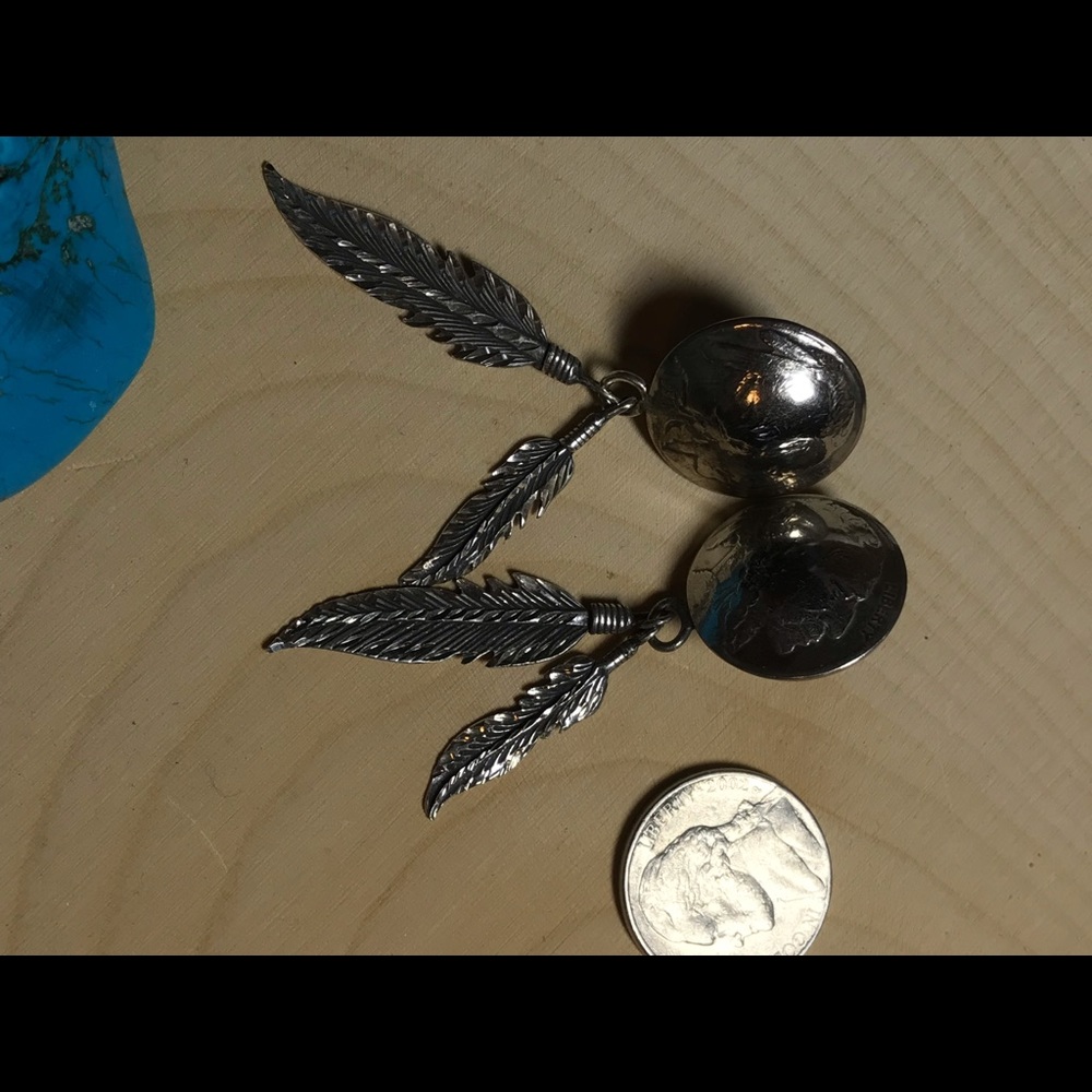Artisan made nickel head earrings